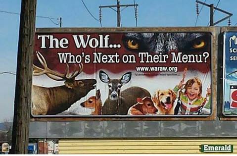 Anti-wolf billboard, Spokane, WA