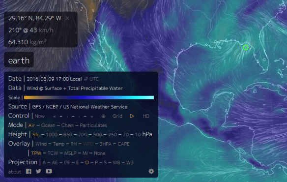 High Atmospheric Water Vapor NE Gulf